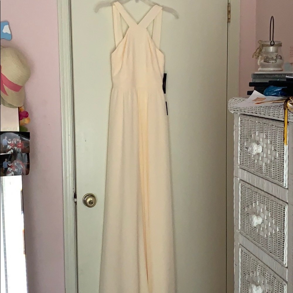 Lulu’s Cream Long Formal Dress